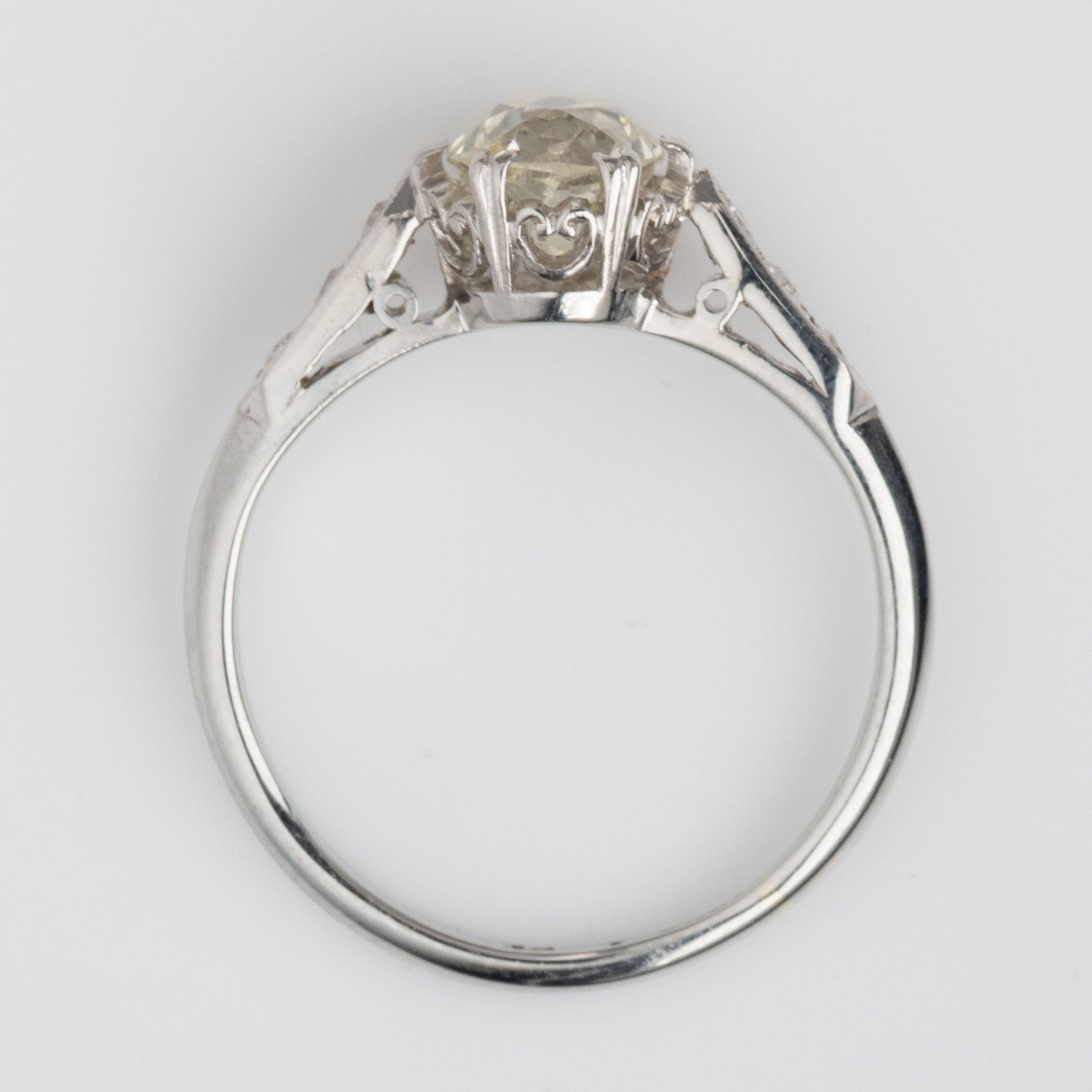 Art Deco 18ct White Gold 1 carat Diamond Solitaire Ring - Friar House
