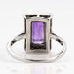 Art Deco 18ct White Gold Amethyst and Diamond Panel Ring-Friar House