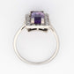 Art Deco 18ct White Gold Amethyst and Diamond Panel Ring-Friar House
