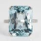 Art Deco 18ct White Gold Aquamarine Dress Ring - Friar House