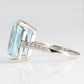 Art Deco 18ct White Gold Aquamarine Dress Ring - Friar House