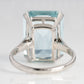 Art Deco 18ct White Gold Aquamarine Dress Ring - Friar House