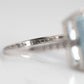 Art Deco 18ct White Gold Aquamarine Dress Ring - Friar House
