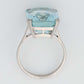 Art Deco 18ct White Gold Aquamarine Dress Ring - Friar House