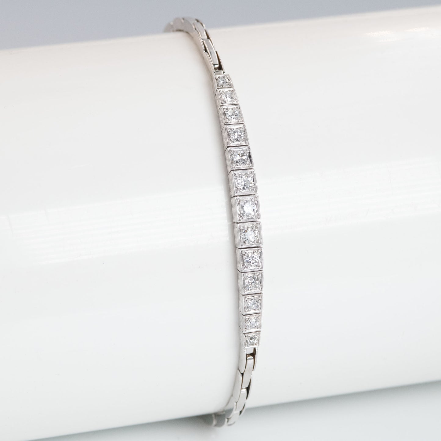 Art Deco 18ct White Gold Diamond Bracelet - Friar House