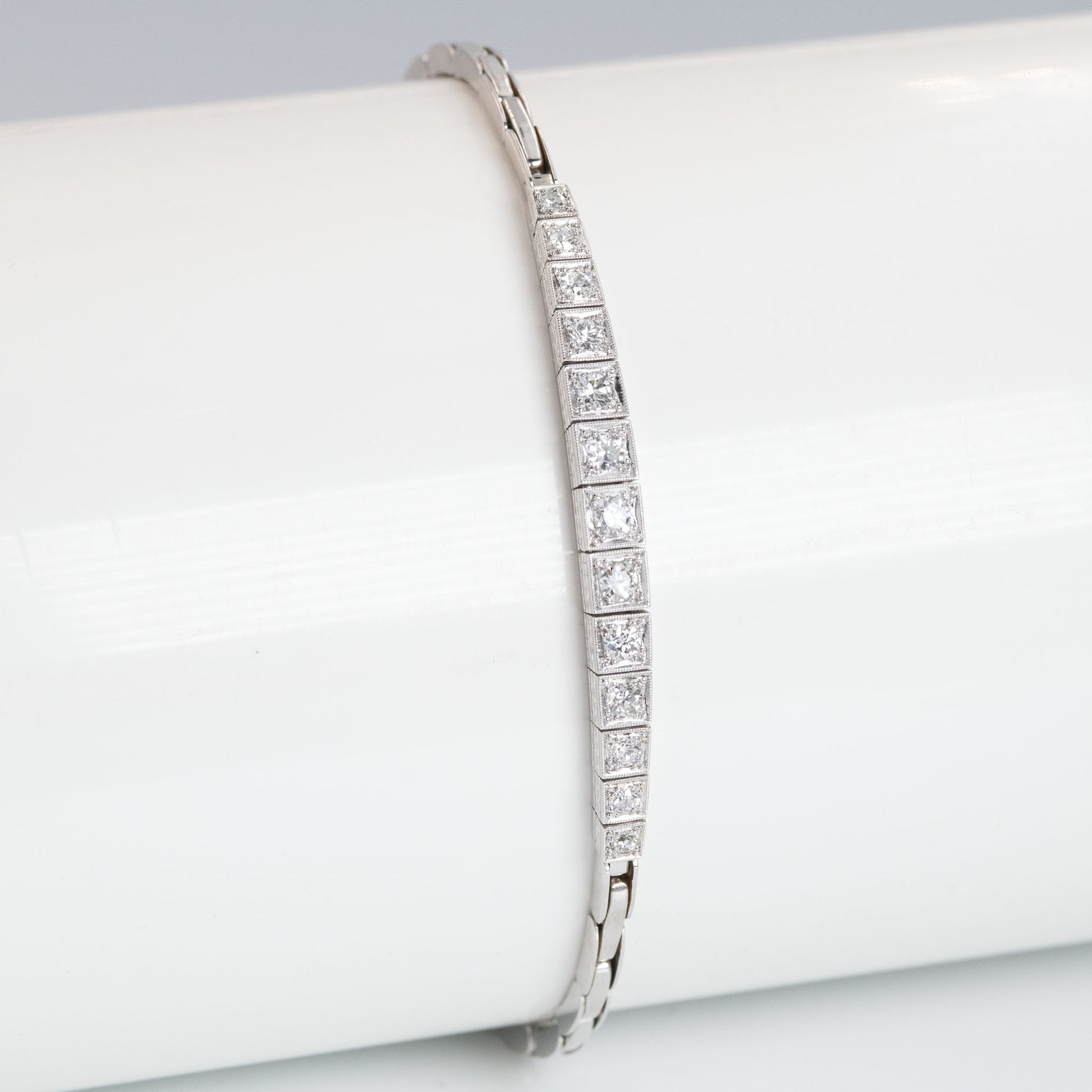 Art Deco 18ct White Gold Diamond Bracelet - Friar House