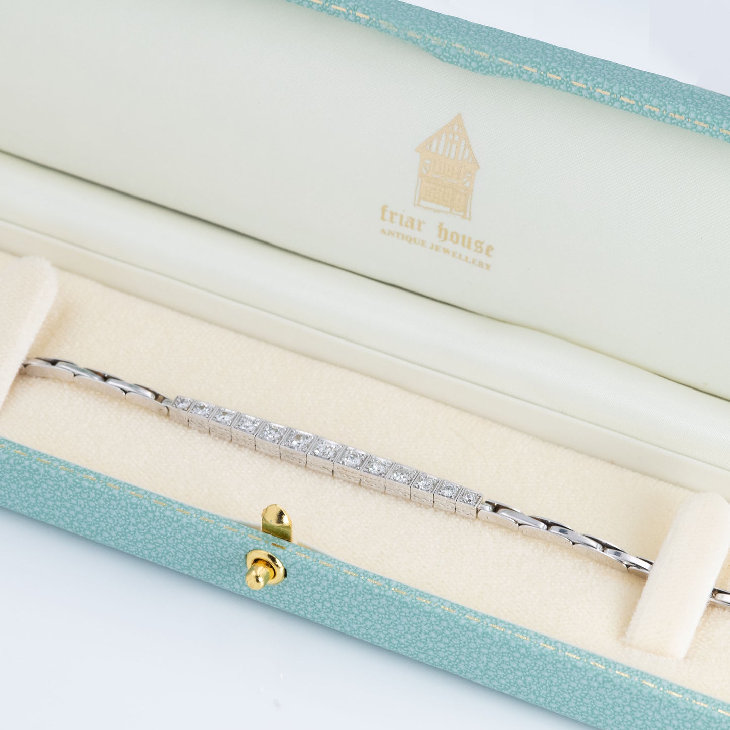 Art Deco 18ct White Gold Diamond Bracelet - Friar House