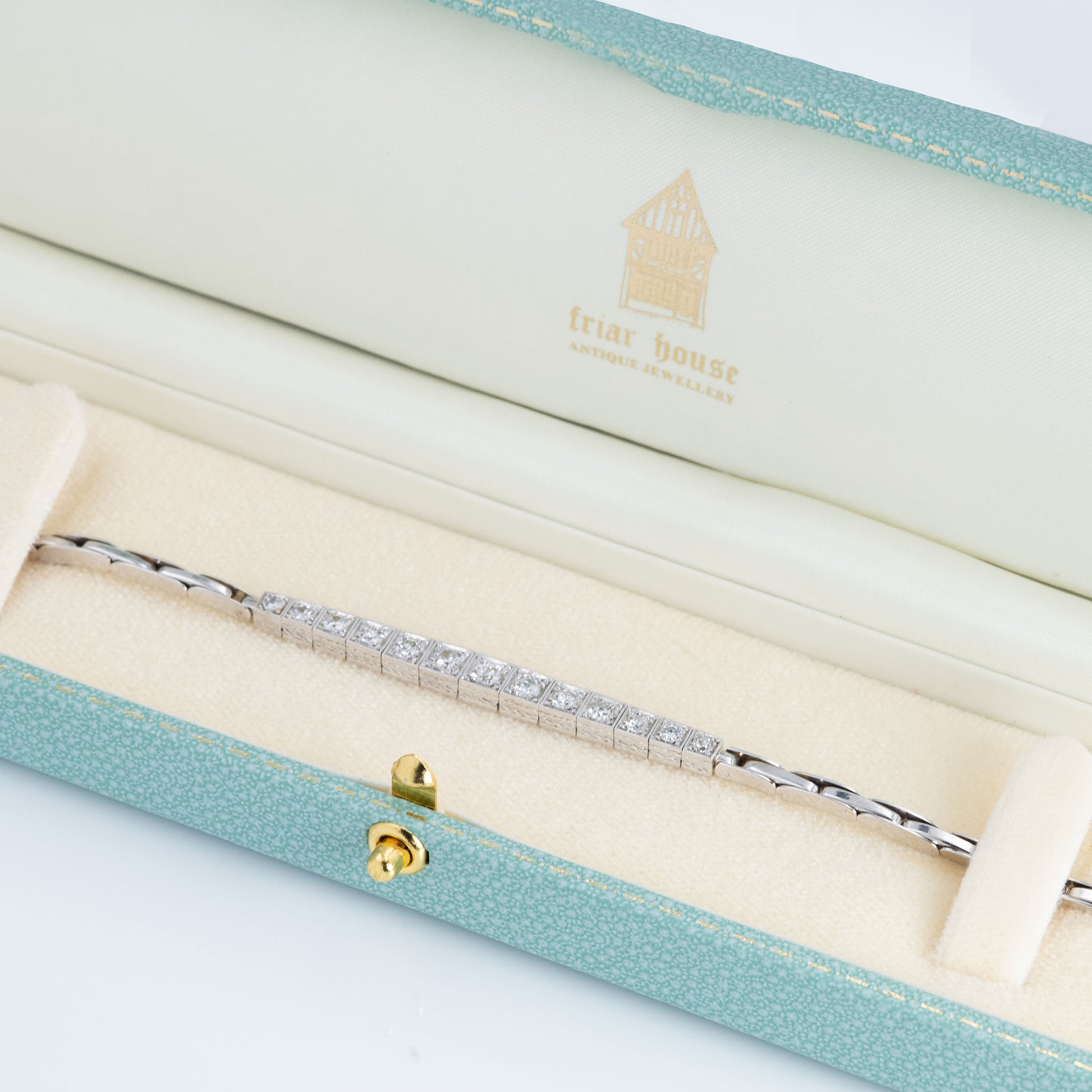 Art Deco 18ct White Gold Diamond Bracelet - Friar House