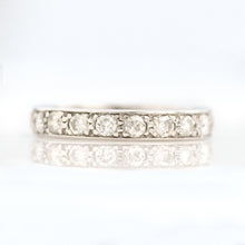 Art Deco 18ct White Gold Diamond Eternity Ring Size J 1/2 - Friar House