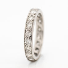 Art Deco 18ct White Gold Diamond Eternity Ring Size J 1/2 - Friar House