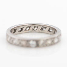 Art Deco 18ct White Gold Diamond Eternity Ring Size J 1/2 - Friar House
