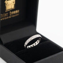 Art Deco 18ct White Gold Diamond Eternity Ring Size J 1/2 - Friar House