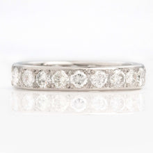 Art Deco 18ct White Gold Diamond Eternity Ring Size O 1/2 - Friar House