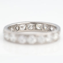 Art Deco 18ct White Gold Diamond Eternity Ring Size O 1/2 - Friar House
