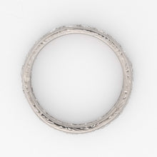 Art Deco 18ct White Gold Diamond Eternity Ring Size O 1/2 - Friar House