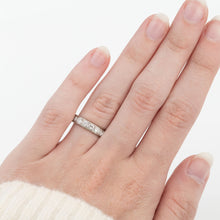 Art Deco 18ct White Gold Diamond Eternity Ring Size O 1/2 - Friar House
