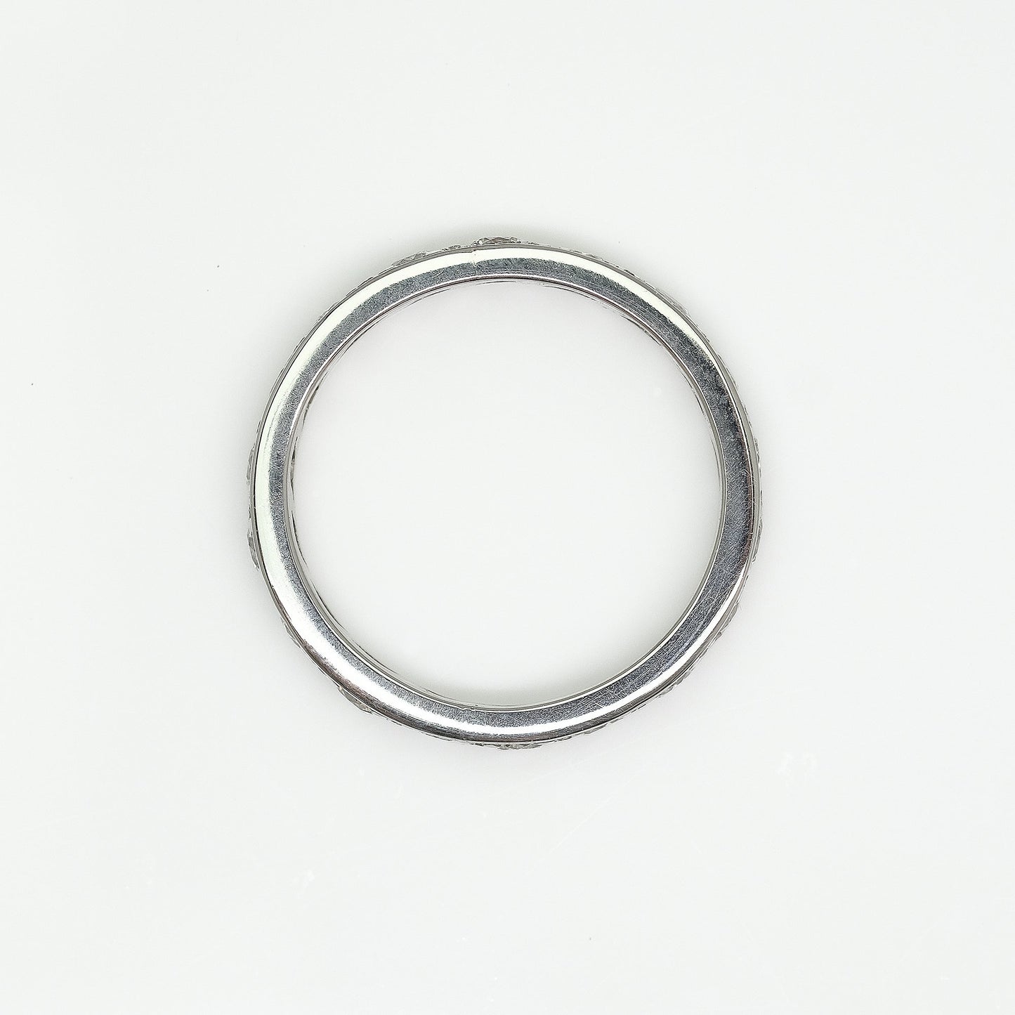 Art Deco 18ct White Gold Diamond Eternity Ring, size J 1/2 - Friar House