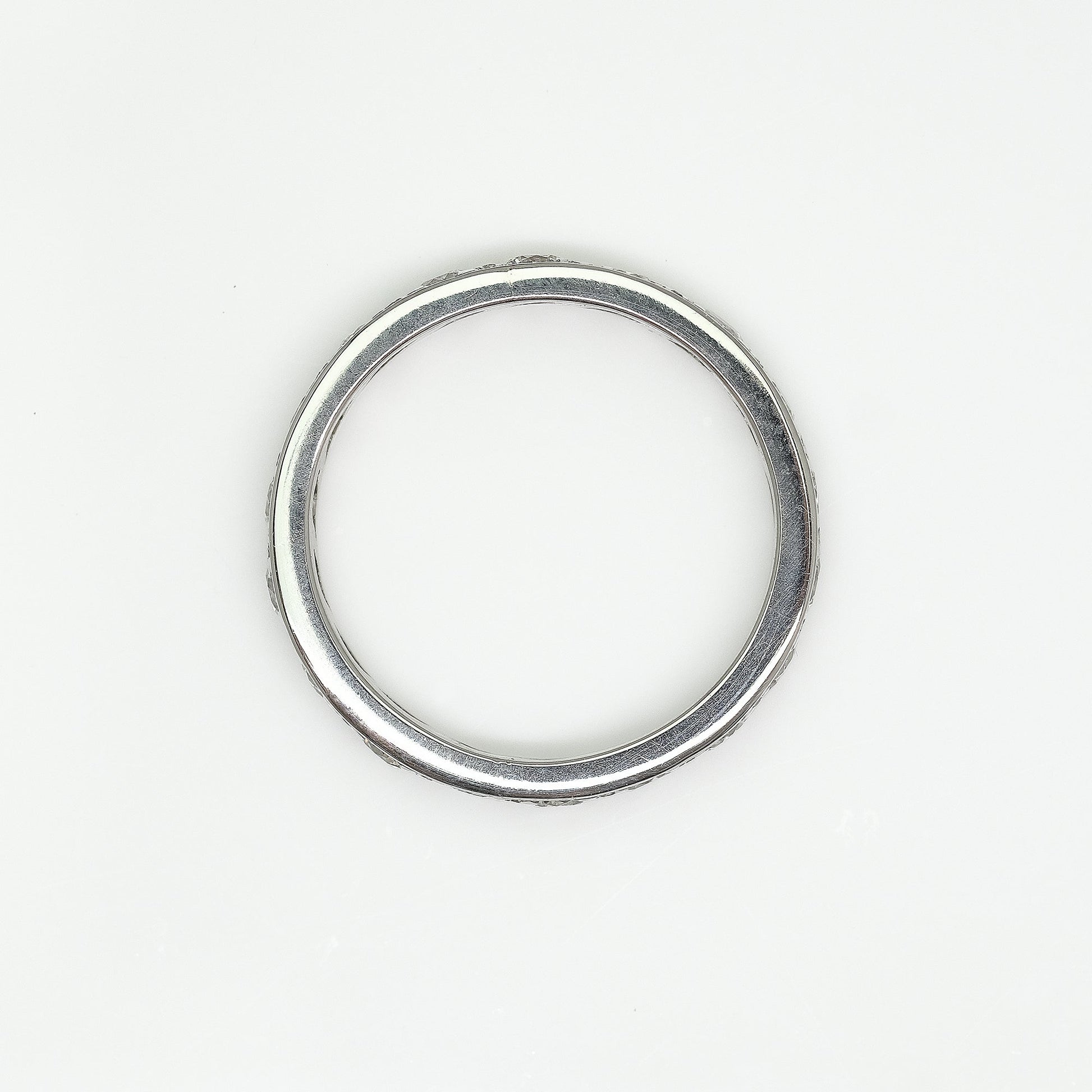 Art Deco 18ct White Gold Diamond Eternity Ring, size J 1/2 - Friar House