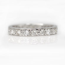 Art Deco 18ct White Gold Diamond Eternity Ring, size J 1/2 - Friar House