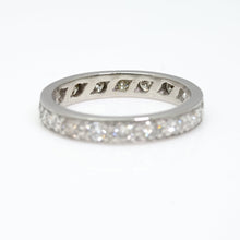 Art Deco 18ct White Gold Diamond Eternity Ring, size J 1/2 - Friar House