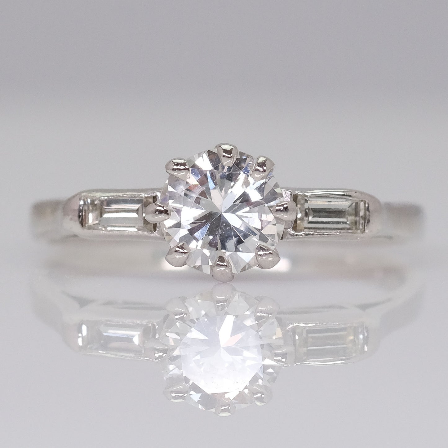 Art Deco 18ct White Gold Diamond Solitaire Ring - Friar House