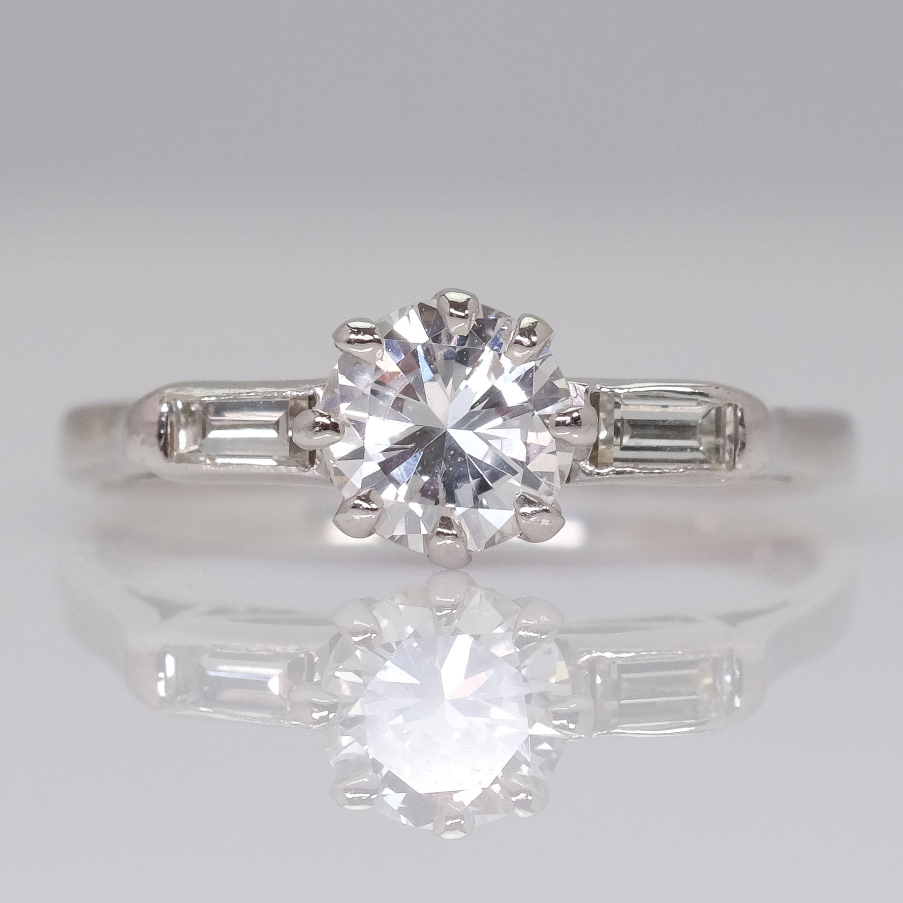 Art Deco 18ct White Gold Diamond Solitaire Ring - Friar House