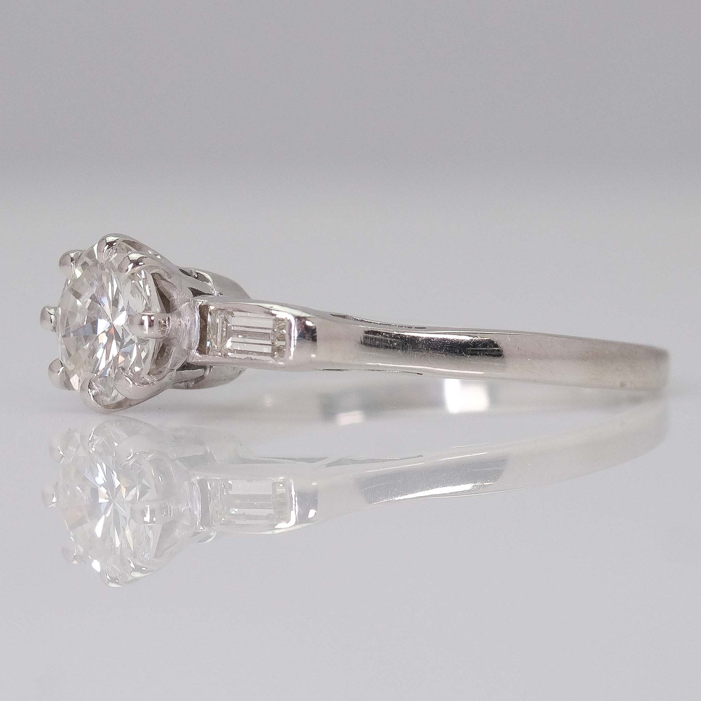 Art Deco 18ct White Gold Diamond Solitaire Ring - Friar House