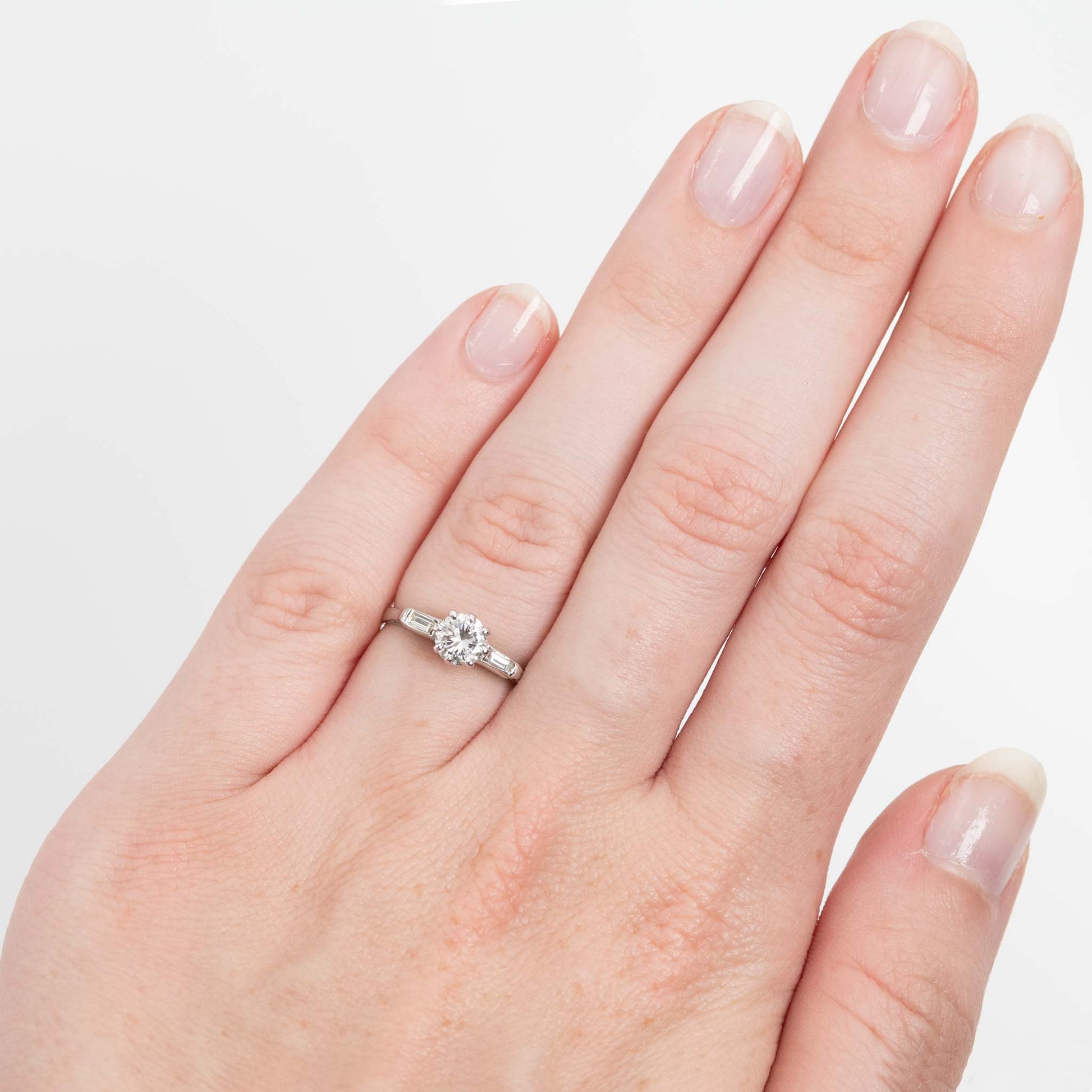 Art Deco 18ct White Gold Diamond Solitaire Ring - Friar House