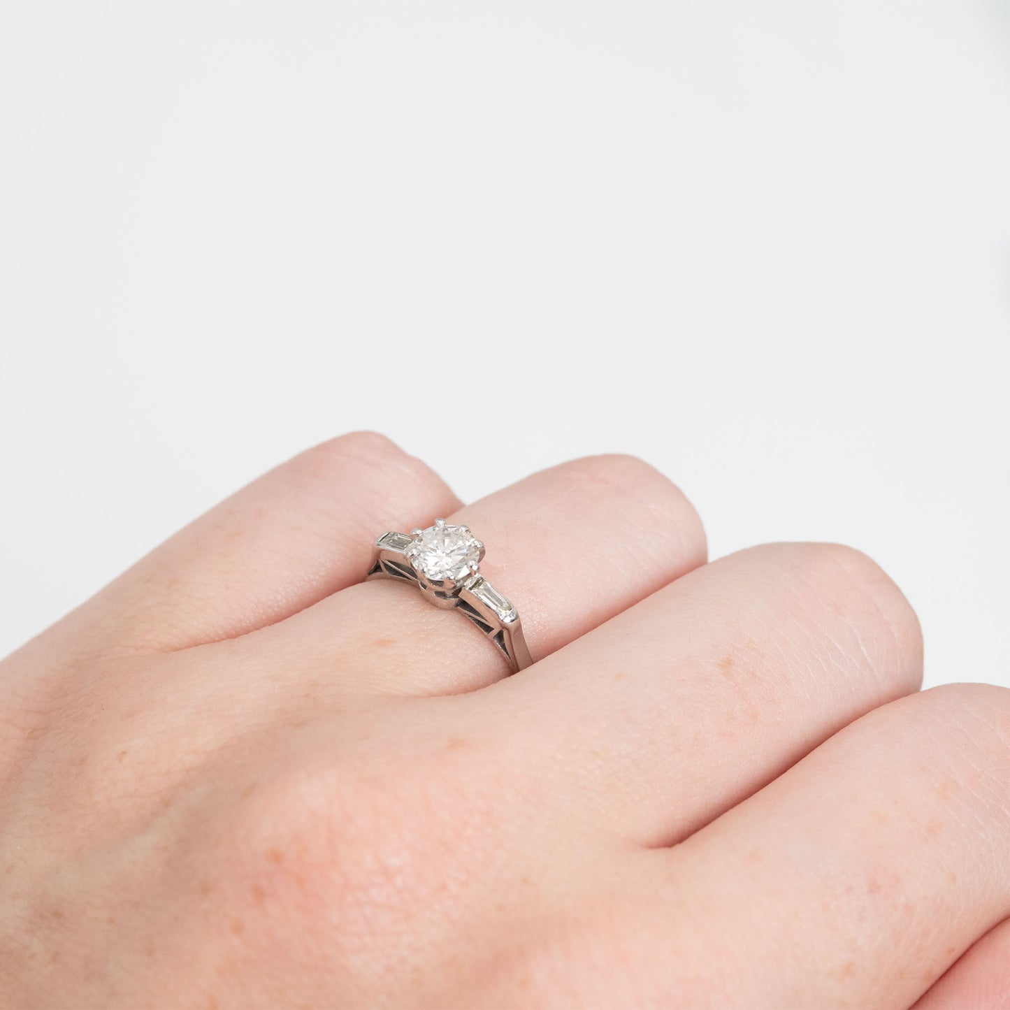 Art Deco 18ct White Gold Diamond Solitaire Ring - Friar House