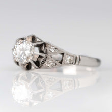 Art Deco 18ct White Gold Diamond Solitaire Ring - Friar House