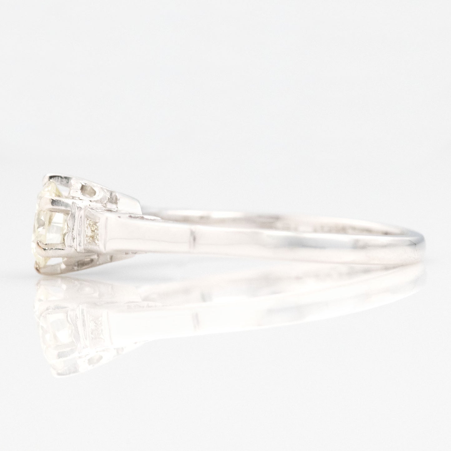 Art Deco 18ct White Gold Diamond Solitaire Ring - Friar House