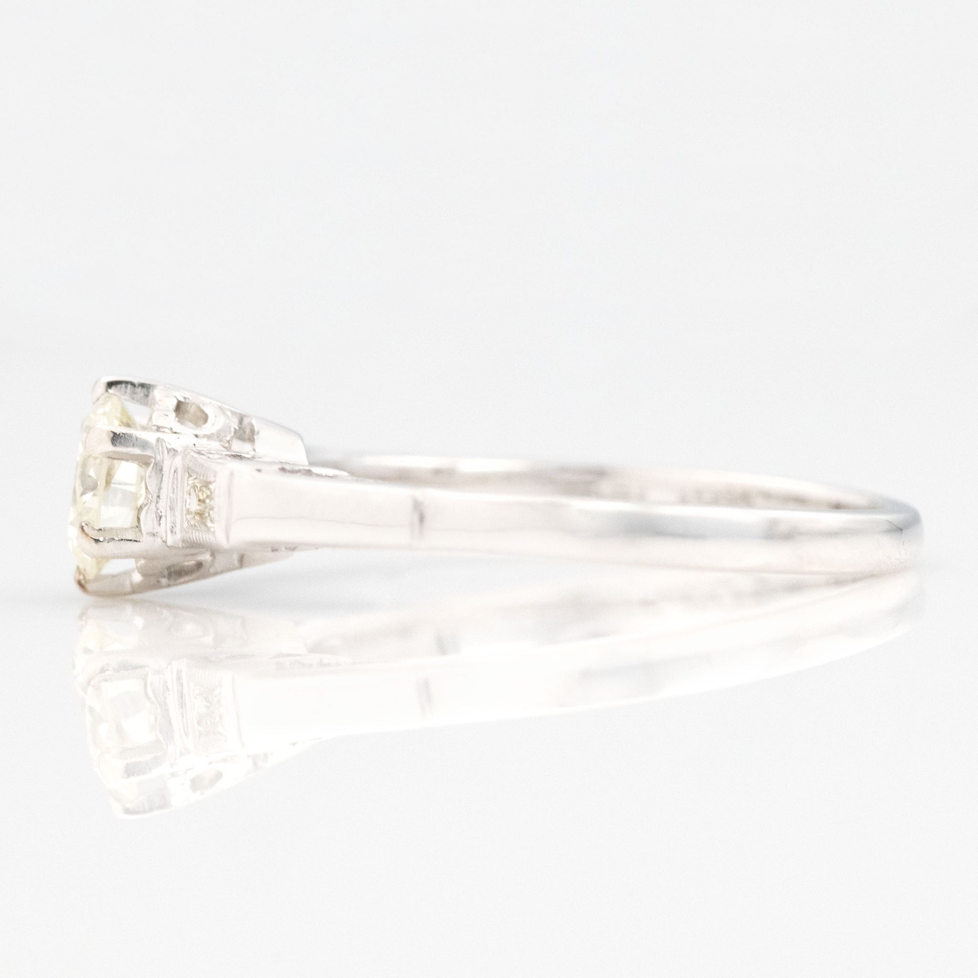 Art Deco 18ct White Gold Diamond Solitaire Ring - Friar House