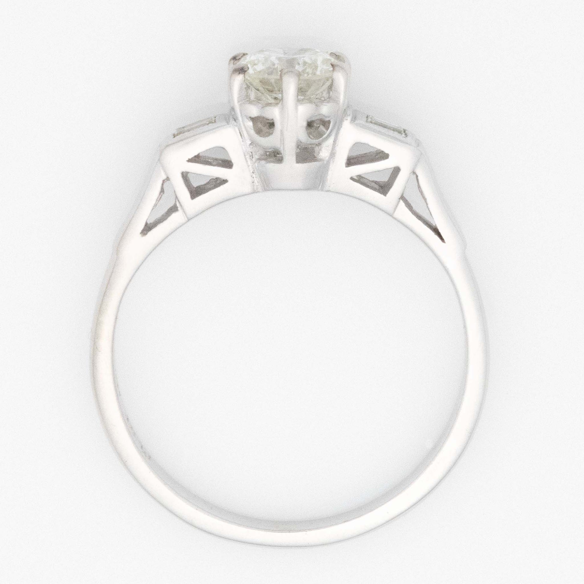 Art Deco 18ct White Gold Diamond Solitaire Ring - Friar House