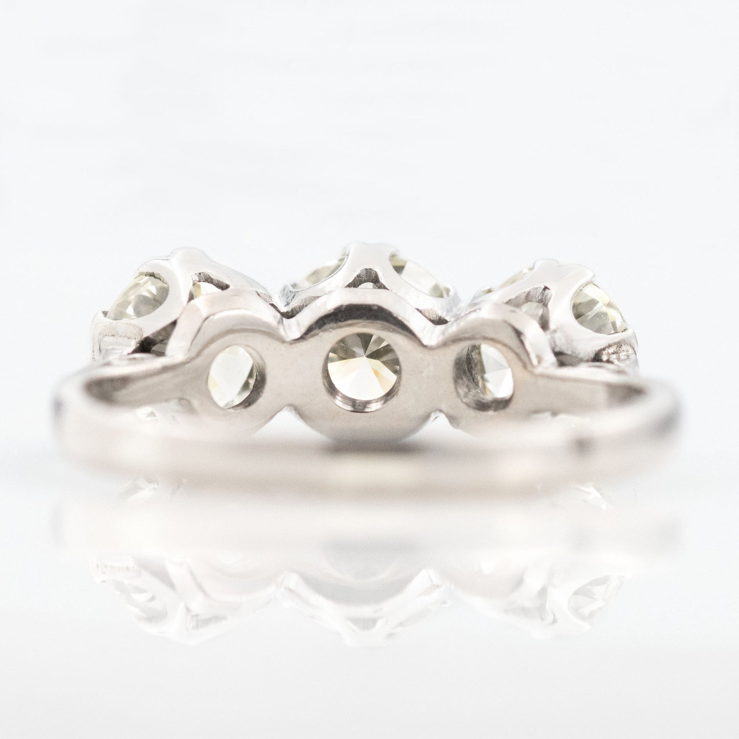 Art Deco 18ct White Gold Diamond Three Stone Ring - Friar House