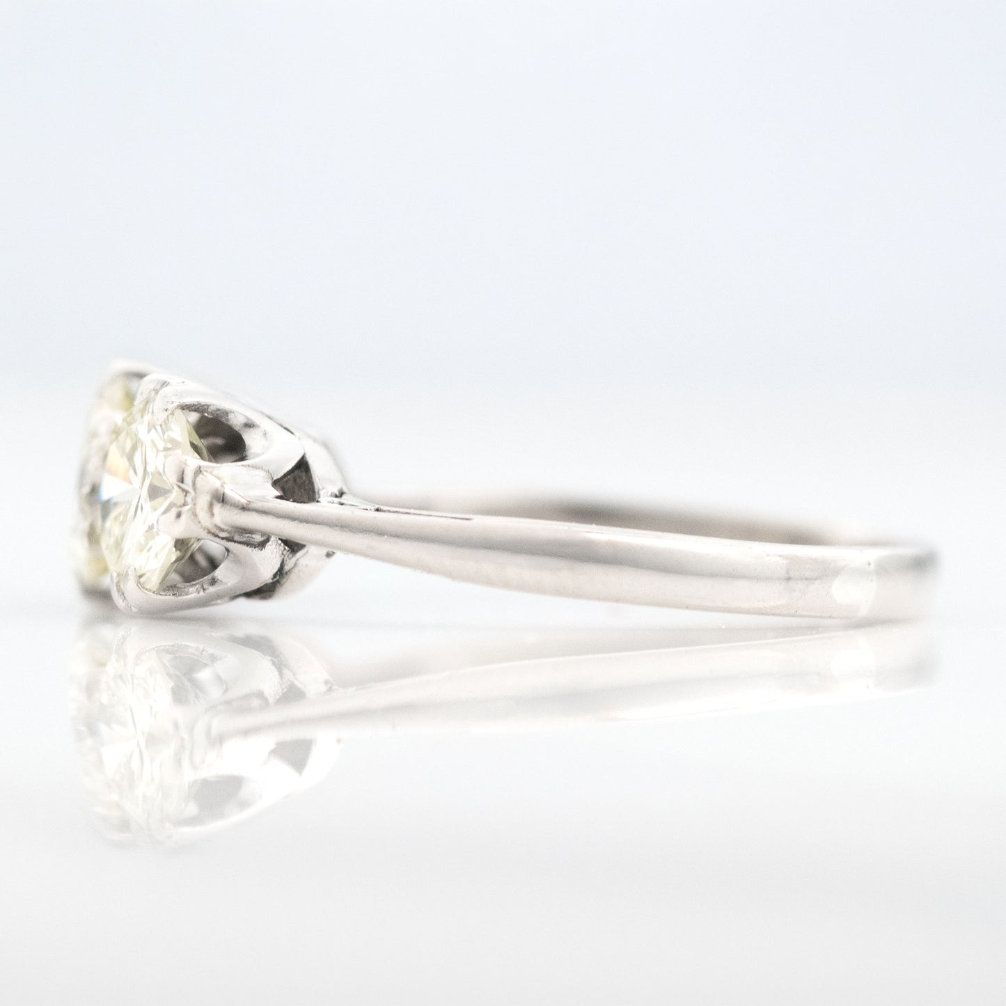Art Deco 18ct White Gold Diamond Three Stone Ring - Friar House