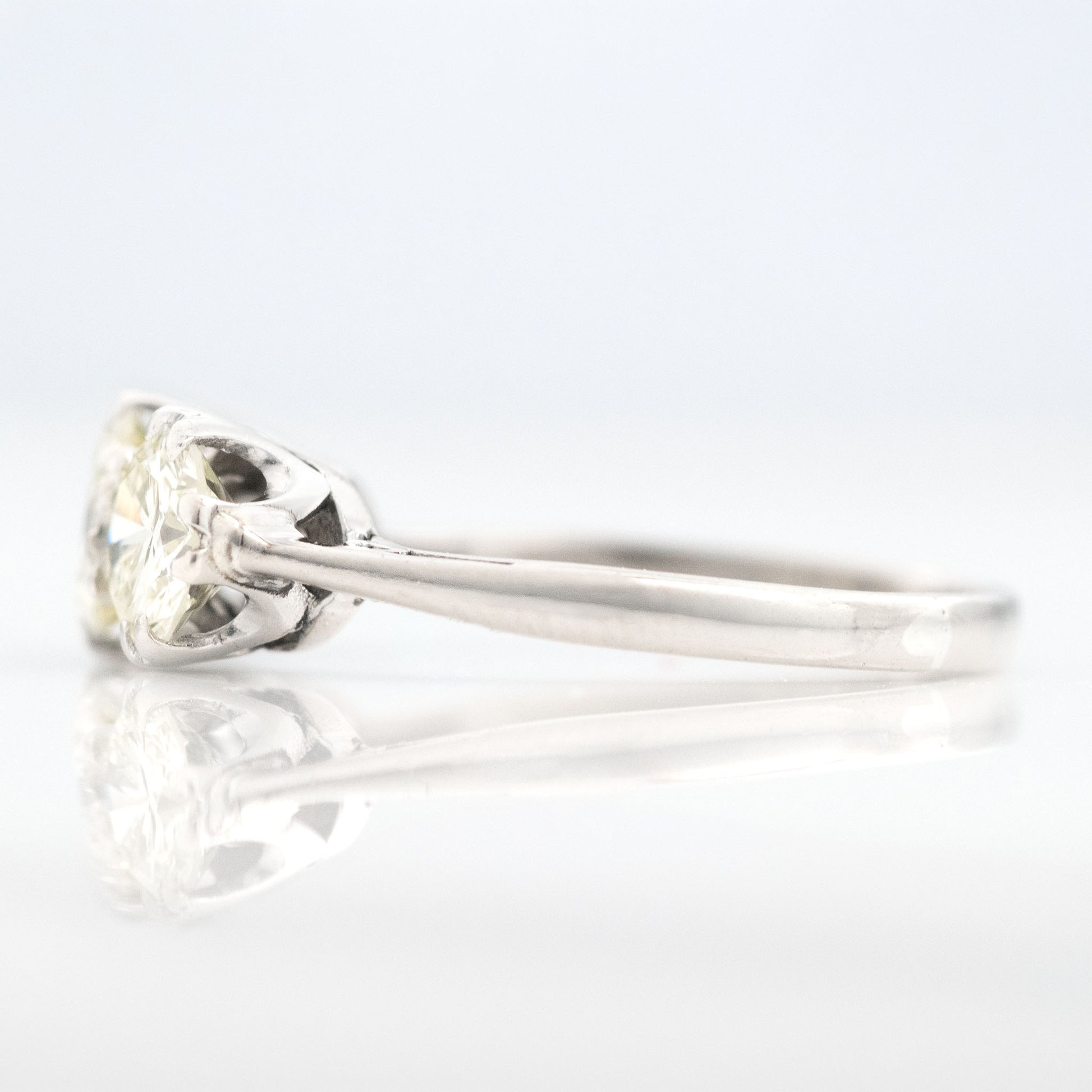 Art Deco 18ct White Gold Diamond Three Stone Ring - Friar House
