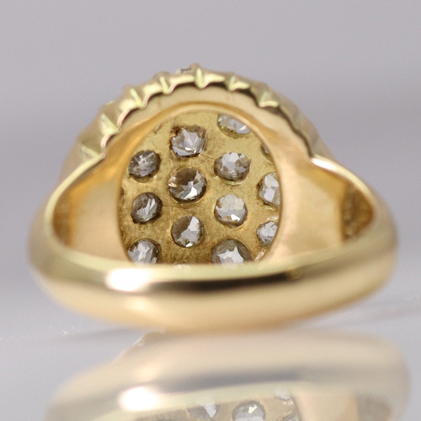 Art Deco 18ct Yellow Gold 1.25 Carat Diamond Cluster Ring - Friar House