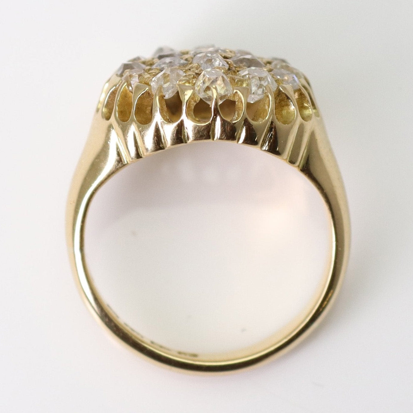 Art Deco 18ct Yellow Gold 1.25 Carat Diamond Cluster Ring - Friar House
