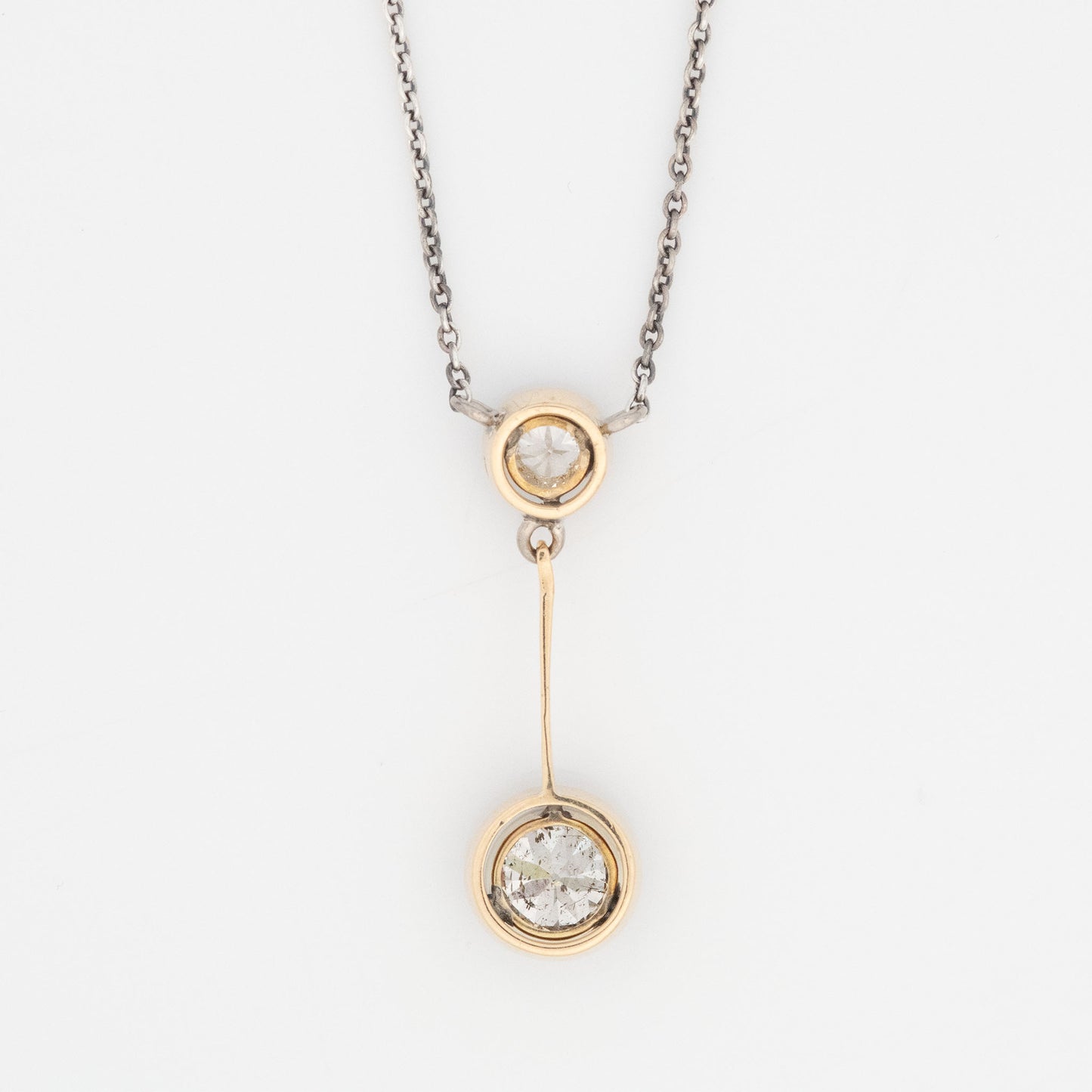 Art Deco 18ct Yellow Gold And Platinum Diamond Pendant - Friar House