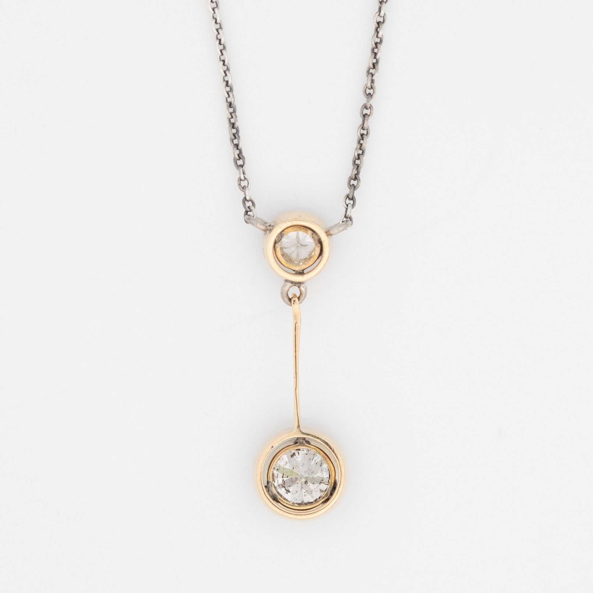 Art Deco 18ct Yellow Gold And Platinum Diamond Pendant - Friar House