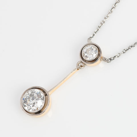 Art Deco 18ct Yellow Gold And Platinum Diamond Pendant