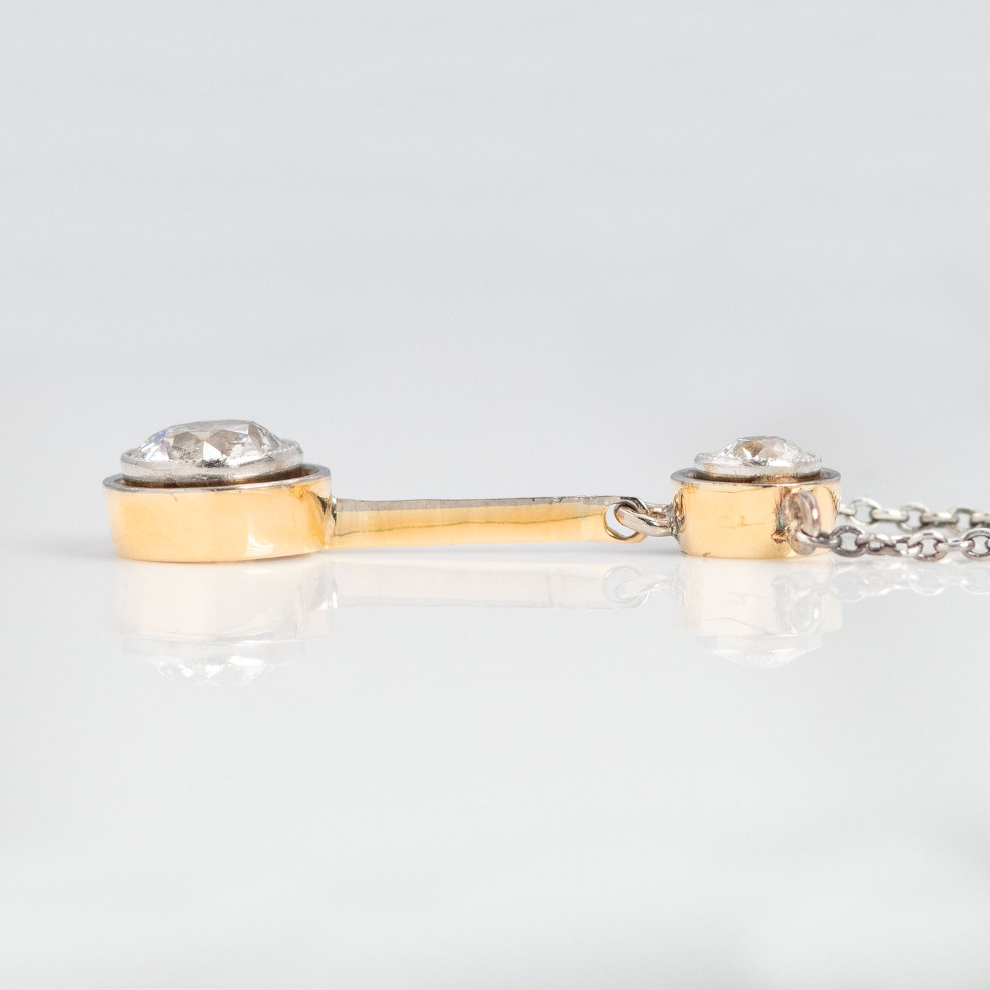 Art Deco 18ct Yellow Gold And Platinum Diamond Pendant - Friar House