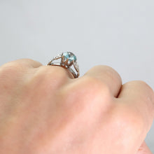 Art Deco 18ct Yellow Gold Blue Zircon and Diamond Ring - Friar House