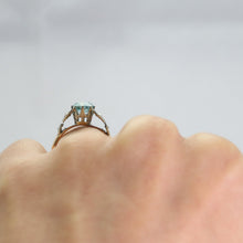 Art Deco 18ct Yellow Gold Blue Zircon and Diamond Ring - Friar House