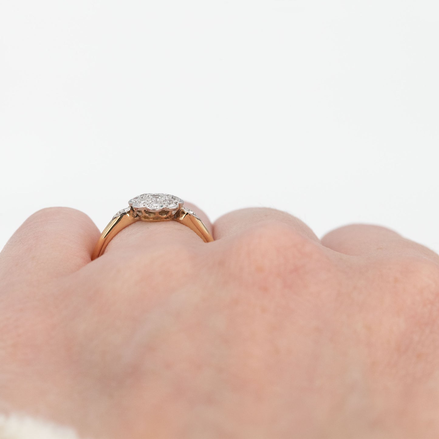 Art Deco 18ct Yellow Gold Diamond Cluster Ring - Friar House