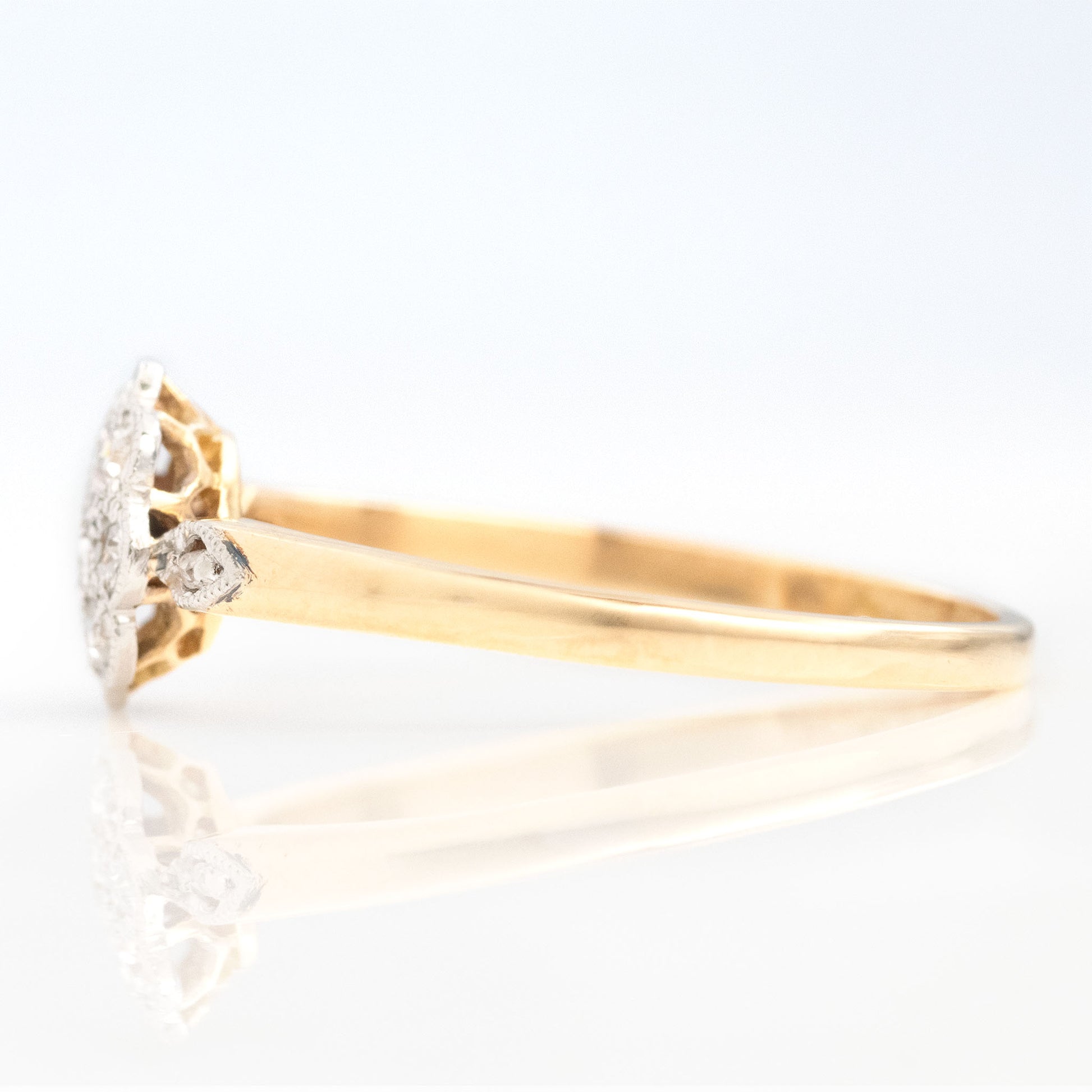 Art Deco 18ct Yellow Gold Diamond Cluster Ring - Friar House