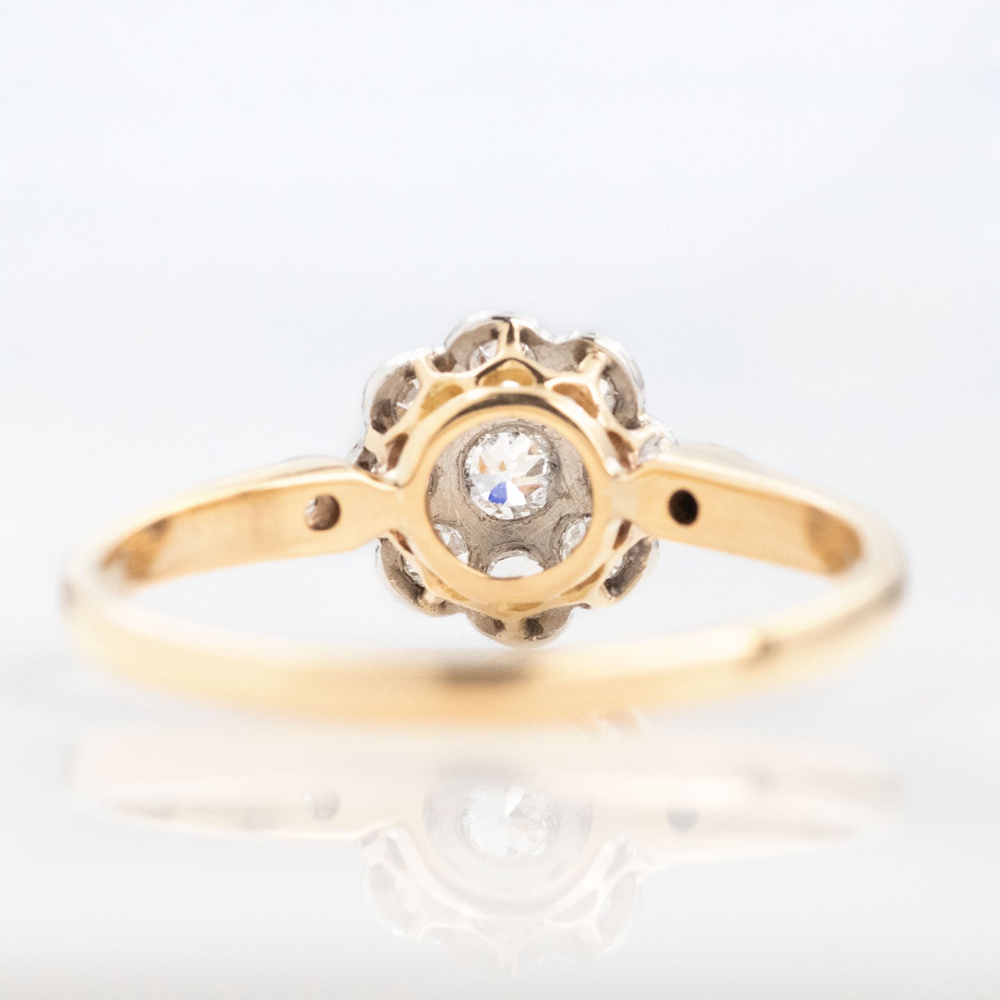 Art Deco 18ct Yellow Gold Diamond Cluster Ring - Friar House