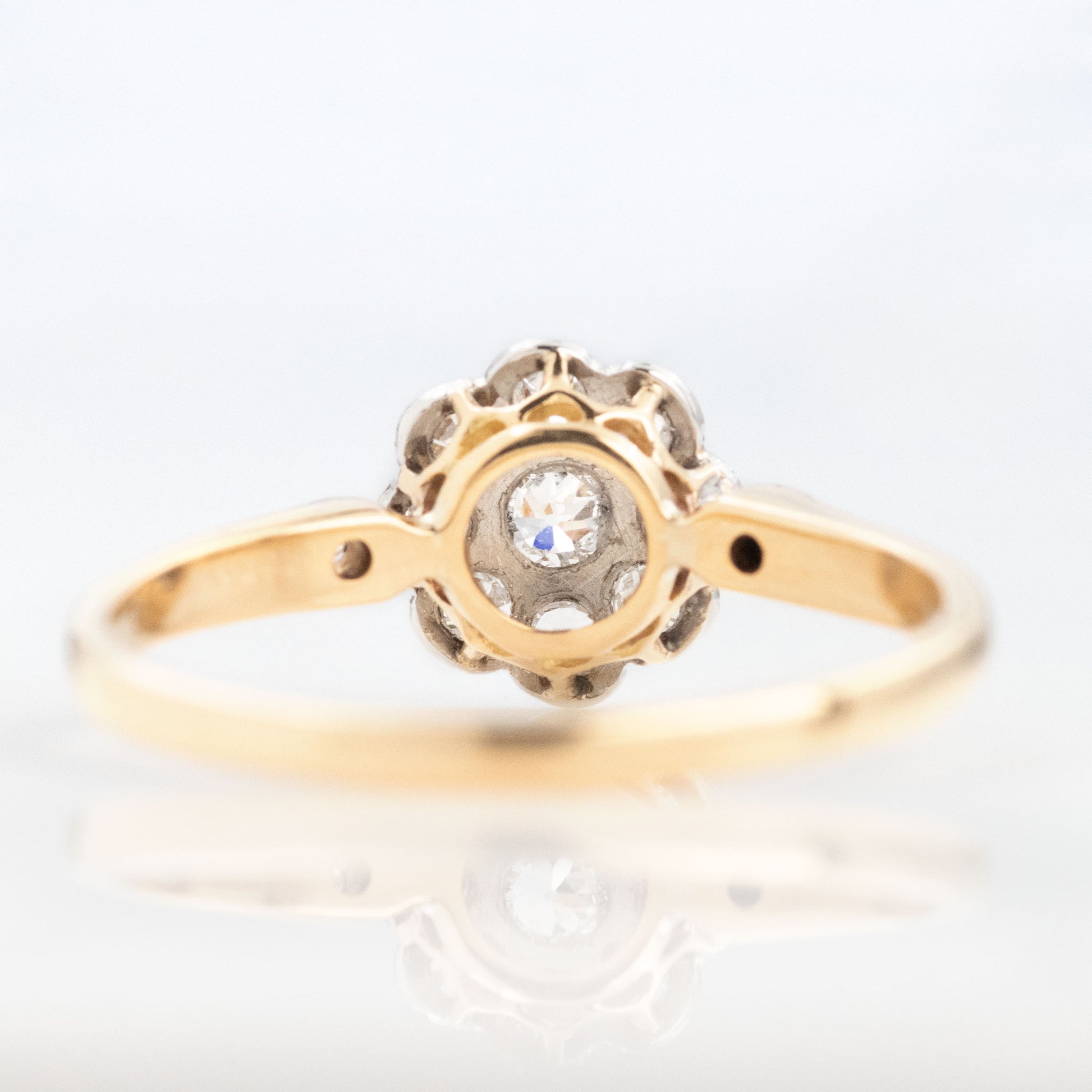 Art Deco 18ct Yellow Gold Diamond Cluster Ring - Friar House