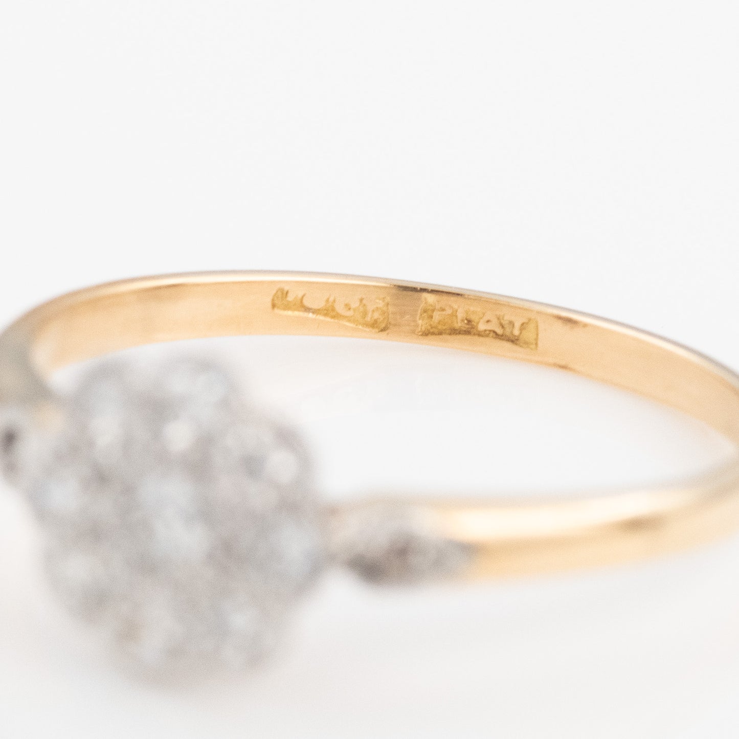 Art Deco 18ct Yellow Gold Diamond Cluster Ring - Friar House