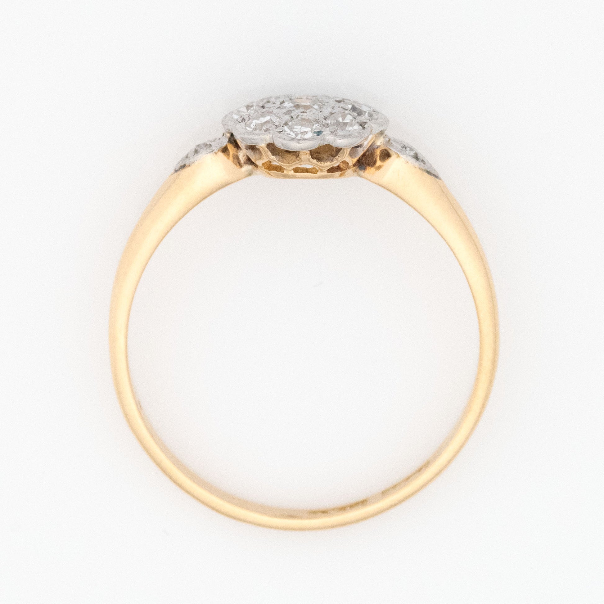 Art Deco 18ct Yellow Gold Diamond Cluster Ring - Friar House